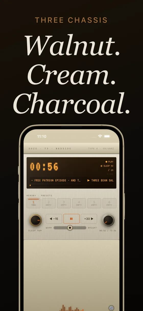 The cream chassis variant, showing the amber VFD display
